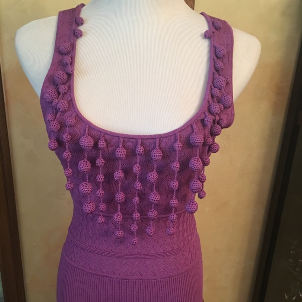 Catherine Malandrino Violet Tank with Pom Poms